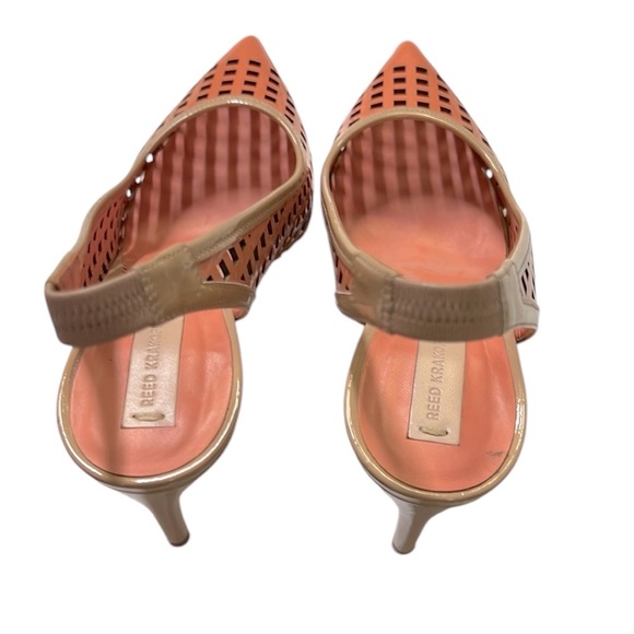 Reed Krakoff Women's Orange Slingback Heels - Picture 3 of 6